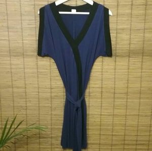 THREE DOT Kimono Style Navy & Black Dress